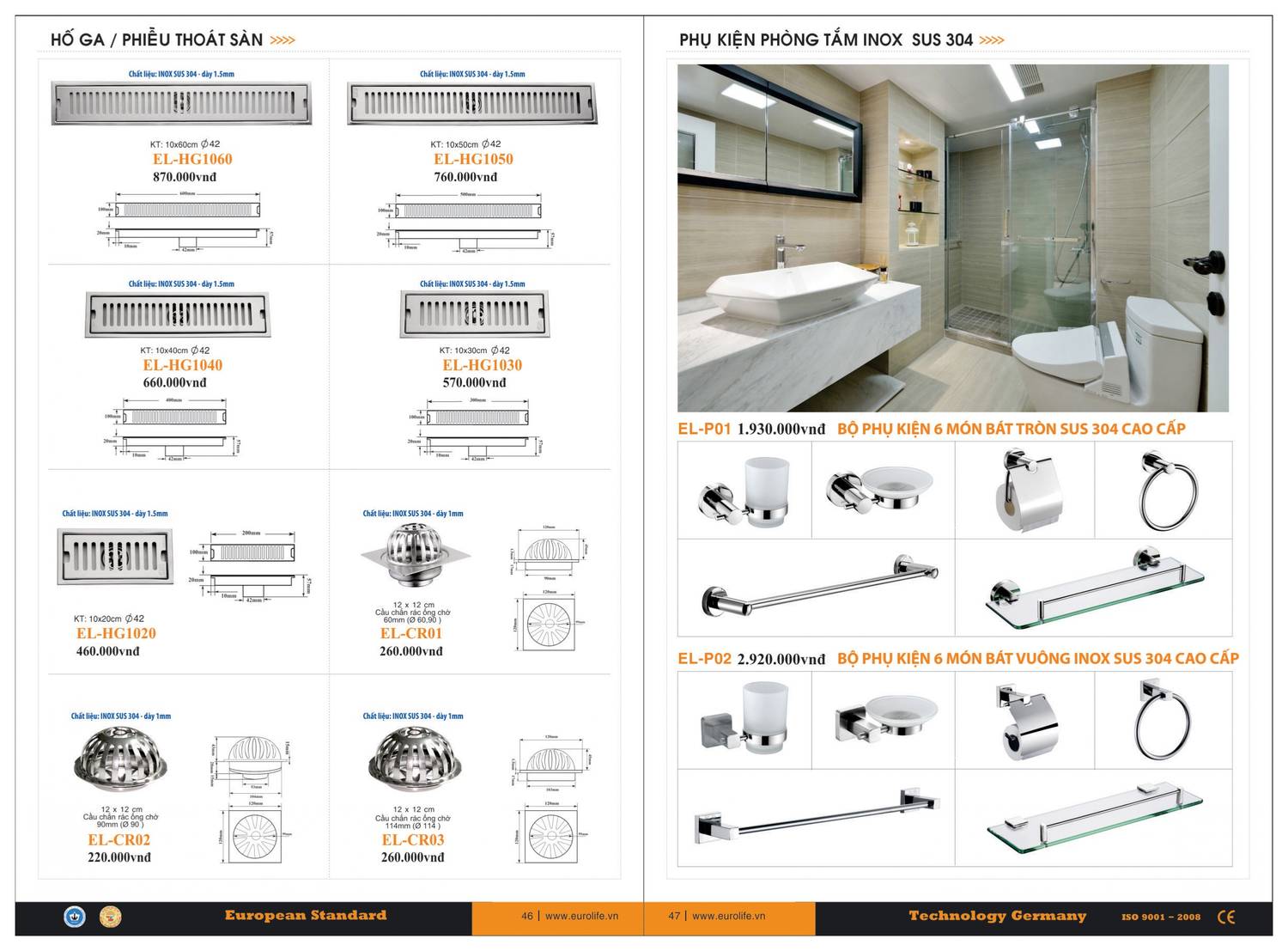 Thiết bị vệ sinh EUROLIFE Catalogue và Bảng giá mới nhất /Page 24